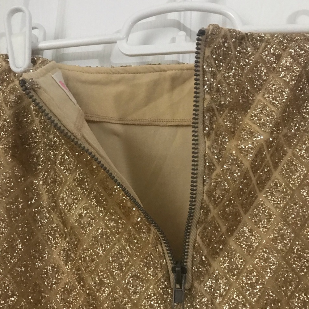 l’atiste Gold Glitter Pencil Skirt-size L - Picture 6 of 9